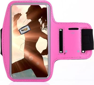 Geschikt voor Samsung Galaxy S20 Ultra/ S24 Ultra/ S24 FE/ S23 Ultra/ S25 Ultra hoes Sportarmband Hardloopband hoesje pink Pearlycase