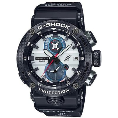 Casio 200 Meter Waterbestendig Kwarts Uurwerk Rubberen Band Horloge Heren Horloges Wit GWR-B1000HJ-1A Black Strap black