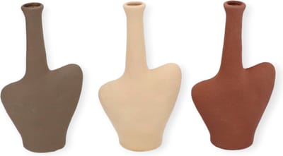 Daan Kromhout - Set/3 - Vaasjes - Indre Woods - Keramiek - 12x5x22cm