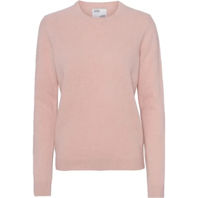 Damestrui met Ronde Hals in wol Colorful Standard Classic Merino Faded Pink
