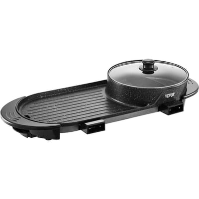 Potée avec Grill 2200W Grill Électrique Sans Fumée et Potée 2-en-1