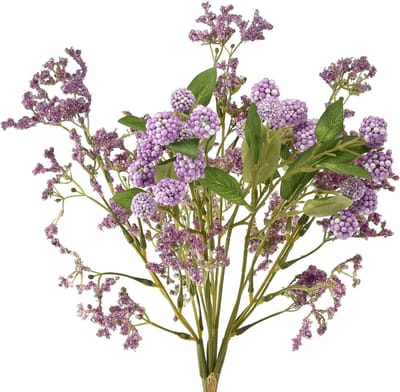 Kunstboeket, zijden bloemen, paars, decoratief, 51 cm