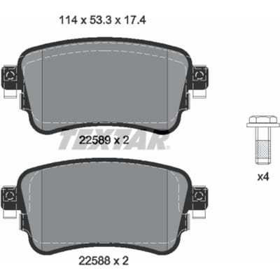 Remblokset TEXTAR 2258801, achter
