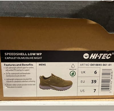 Hi-Tec Speedshell Waterbestendig GROEN - Maat 40 Wandelschoenen voor Mannen