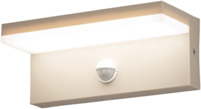 Lumidora Wandlamp 75644 - Voor buiten - PIR SENSOR - Ingebouwd LED - 10.0 Watt - 1000 Lumen - 6500 Kelvin - Beige - Kunststof - Buitenlamp - IP54 - Met Sensor