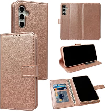 Casemania Hoesje Geschikt voor Samsung Galaxy A54 5G - Roségoud - Portemonnee Book Case - Pasjeshouder en Magneetlipje