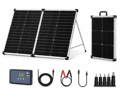 Jurrys Zonnepaneel - Solarpaneel - Zonnestroompaneel - Zonnelader - Draagbaar - Praktisch - Weerbestendig - Opvouwbaar - 100W