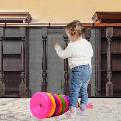 Veiligheidsnet voor trappen en balkonleuningen - Kinderen - Zwart - Laddernet - Veiligheidsnet voor leuningen