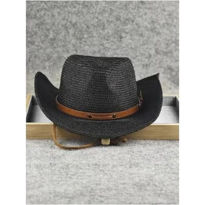 Grote Maat 62cm Cowboyhoed voor Mannen Vrouwen Nieuw Opvouwbaar Zomer Buiten Strand Jazz Strohoed UV Zonbescherming Reizen Mode Zonnehoed 57-58cm brown
