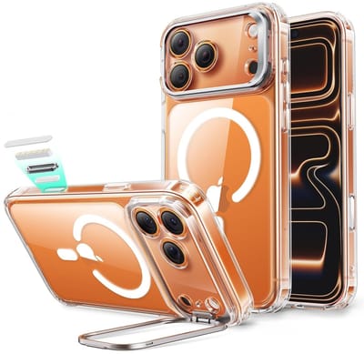 ESR Hoesje Geschikt voor Apple iPhone 17 Pro Max - Classic Hybrid HaloLock - Compatibel met MagSafe & Qi2 - Back Cover met Standaard - Camera Kickstand - Cameraregelaar Control Knop - Transparant