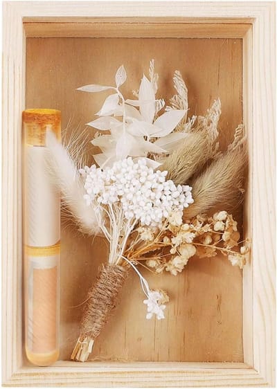 Allecto Plus - Geldcadeau bruiloft met gedroogde bloemen in houten doos