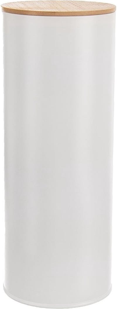 Voedselcontainer Metaal Wit met Bamboe Deksel WHITELINE 28,5 ml - Vershoudbakjes - Vershouddoos - Bakjes - Diepvriesbakjes - Vershouden