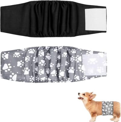 Wasbare hondenluiers voor mannen, herbruikbare en verstelbare beschermende broeken, buikbanden voor honden, maat L