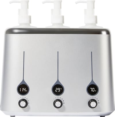 ZenGrowth Massageolie Verwarmer Met 3 Dispensers – Flessen Warmer Massageolie – Oliewarmer – Aangenamere Massages – Eenvoudig - Grijs