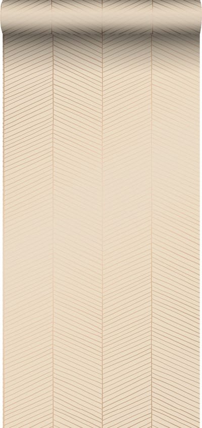 ESTAhome behang visgraat-motief licht perzikroze - 53 cm x 10.05 m - 139450