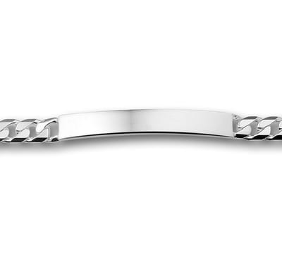 Zilver Gerhodineerde Graveerarmband gourmet 20 cm plaat 6 mm 1329840
