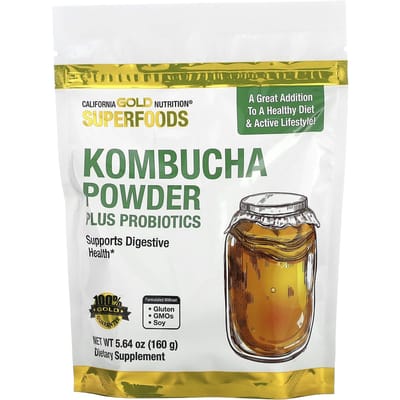 California Gold Nutrition, Superfoods, Kombuchapoeder met probiotica, 160 gram (160 g)