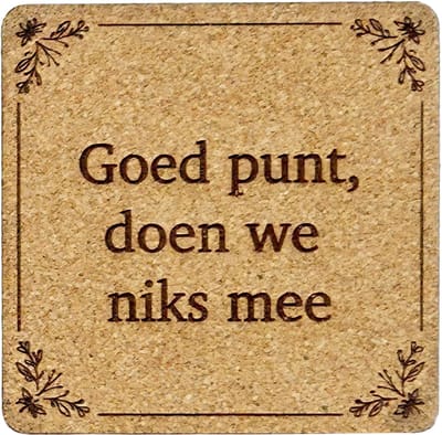 Kurken Onderzetter Goed Punt - Glazen Onderzetters - Gegraveerd - Tilburgs