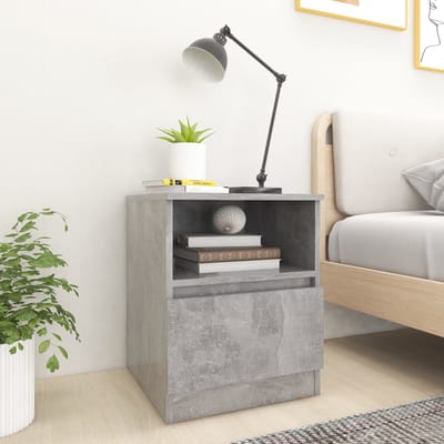 vidaXL - Nachtkastjes - 2 - st - 40x40x50 - cm - bewerkt - hout - betongrijs