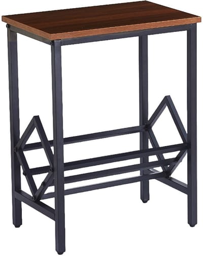 Ceruzo Bijzettafel met LP Rek – Platenstandaard – H60 cm – Metaal - MDF