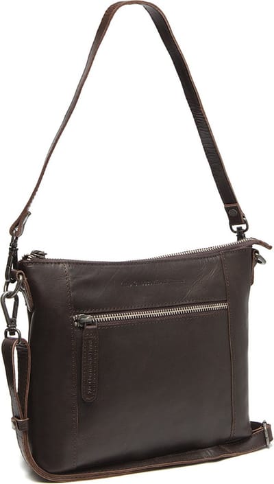 The Chesterfield Brand Leren Schoudertas Faro Shoulderbag Brown Donkerbruin