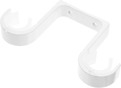 Gordijnroede Beugel - Dubbele Stang Houder - Gordijnen Ophangen - Aluminiumlegering Materiaal - 15 x 8 x 2 cm - Wit