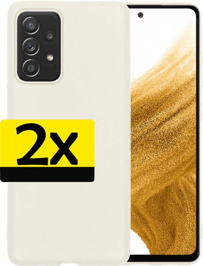 Hoesje - 2 Stuks - Geschikt voor Samsung Galaxy A53 - Sterk & Shockproof - Case Siliconen - Back Cover - Telefoon Hoes - Telefoonhoesjes - Wit