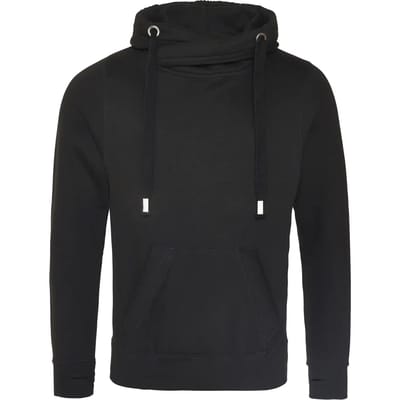 Just Hoods Cross Neck Hoodie JH021 - Jet black - L