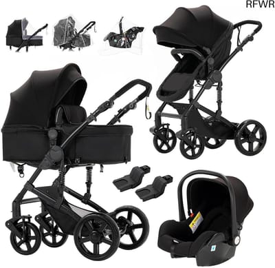 RFWR® 3-in-1 Kinderwagen voor Pasgeborenen met Opvouwbaar Ontwerp en Dubbele Schuifmodi