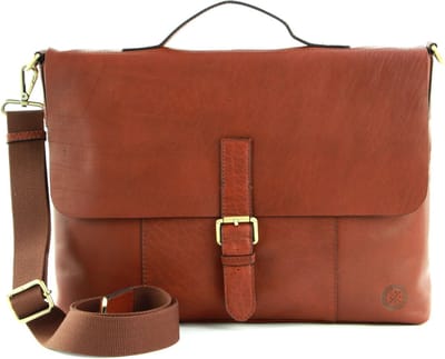 SADDLER Business tas Schoudertas met laptopvak Ålesund Computer Bag Midbrown Bruine
