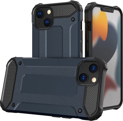 Schokbestendig Heavy Duty Hoesje Geschikt voor: iPhone 14 Pro Shock Proof Hybride - Back Cover - Dual Layer Armor Case - Extra Stevig - Blauw