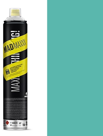 MTN MADMAXXX Licht Turquoisegroene 750ml Spuitverf - Hoge druk met mannelijk ventiel en extra brede lijnen