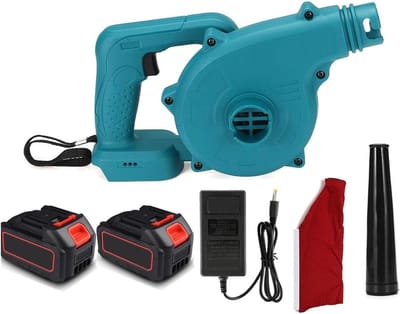 Elektrische Bladblazer - Accu Blazer - Tuin en Huis - Blazen en Zuigen - 2 Accu's - Blauw