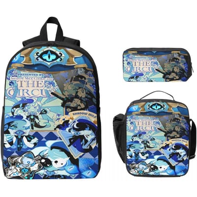 3 Stuks Cookie Run Kingdom Schooltassen Set voor Kinderen Videogames Pennenbakjes Rugzak Sets met Lunchbox Voor School Studenten Daypack