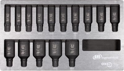 Dopsleutelset Metrisch - Slagdoppen Set - Krappe Ruimtes - 15% Meer Draaimoment - 15 Delig - Zwart
