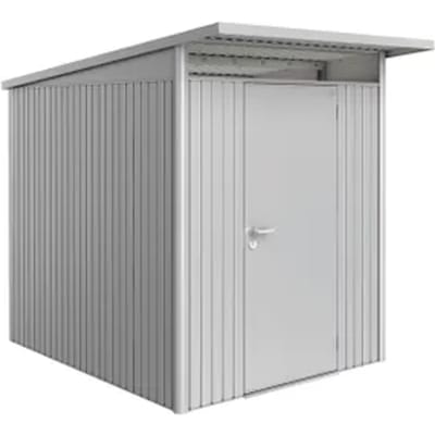 Biohort Metalen Tuinhuis Avantgarde - Zilver Metallic - 180x260cm - Enkele Deur - Met Lessenaarsdak