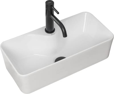Keramische Rechthoekige Wastafel Wit 51x25 cm - Geschikt voor Gastentoilet