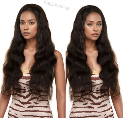 Frazimashop- Haarwerken echt haar - Braziliaanse Remy golf pruik- Pruik lang golf haar- 28 inch donkerbruin -Pruik dames echt haarstuk- human hair 13x1 lace wig
