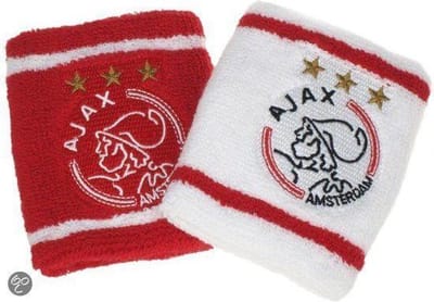 Ajax Polsbanden rood wit 2-pack met 3 sterren