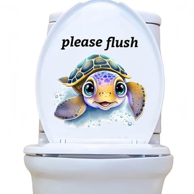 Dailygoods- Toiletdeksel Sticker Waterdicht - Muursticker Badkamer - PVC Sticker - Bloemenpatroon - Decoratie Toiletdeksel - 20x30 cm