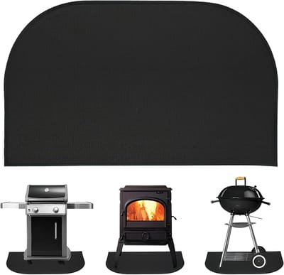 Brandwerende Onderlegger - Vloerbeschermer - Haard Beschermen - Hittebestendig Materiaal - 100 x 60 cm - Zwart