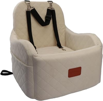 Hondenautostoel - Hondenmand auto - Veilige Autorit - Verhoogd Zicht - 15 cm Hoogte - Beige