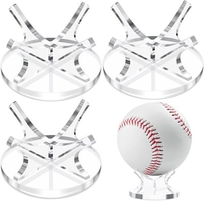 3-Pack Acryl Kleine Bal Standaard – Transparante Balhouder voor Honkbal, Golf, Softbal en Tennis – Sportbal Display voor Bureau & Thuis