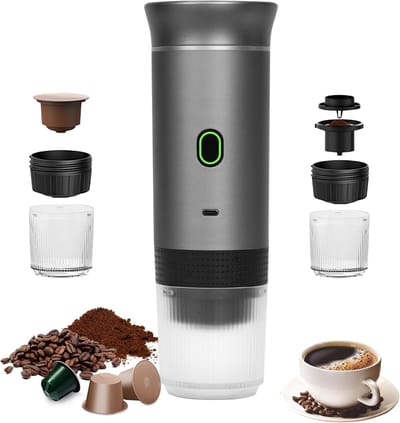 Draagbaar 3-in-1 Koffiezetapparaat - Elektrische Espresso Machine voor Reizen en Kamperen