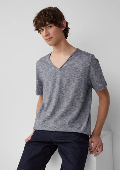 Q/S designed by - Heren t-shirt - Maat M - Mannen - 58W0 BLUE - katoen