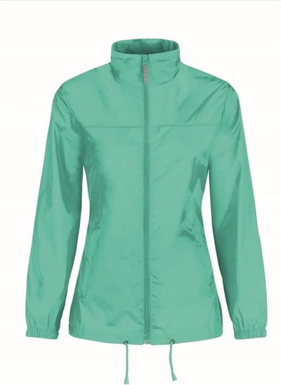 B&C Windbreaker - mintgroen - Sirocco windjas - met capuchon - dames M Groen
