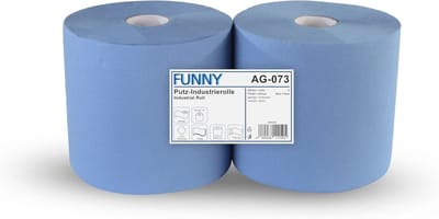 Gerecycled 3-laags Poetspapier, Blauw, 26 cm, 500 Vellen per Rol