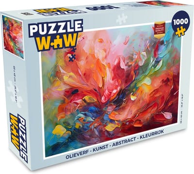 Puzzel Olieverf - Kunst - Abstract - Kleurrijk - Legpuzzel - Puzzel 1000 stukjes volwassenen
