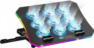 TIM® Laptop Cooler - Laptop Koeler - Laptop Cooling Pad - Zwart - 42cm x 30cm x 4cm