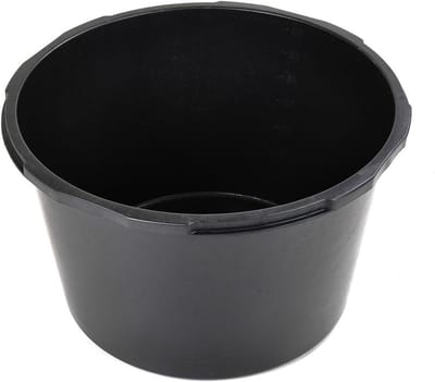 Mortelbak 65L - Grote emmer - Bouwklussen - Vier handvatten - 58 cm diameter - Zwart